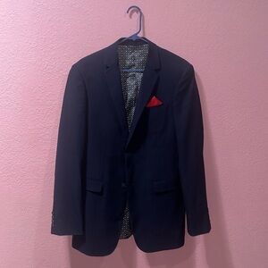 ELEGANZA BLACK BY GIORGIO SANETTI Men’s Navy Blue Blazer